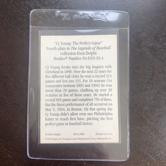 DELPHI CY YOUNG THE PERFECT GAME LARGE 8" PLATE BRADFORD EXCHANGE - Picture 7 of 7